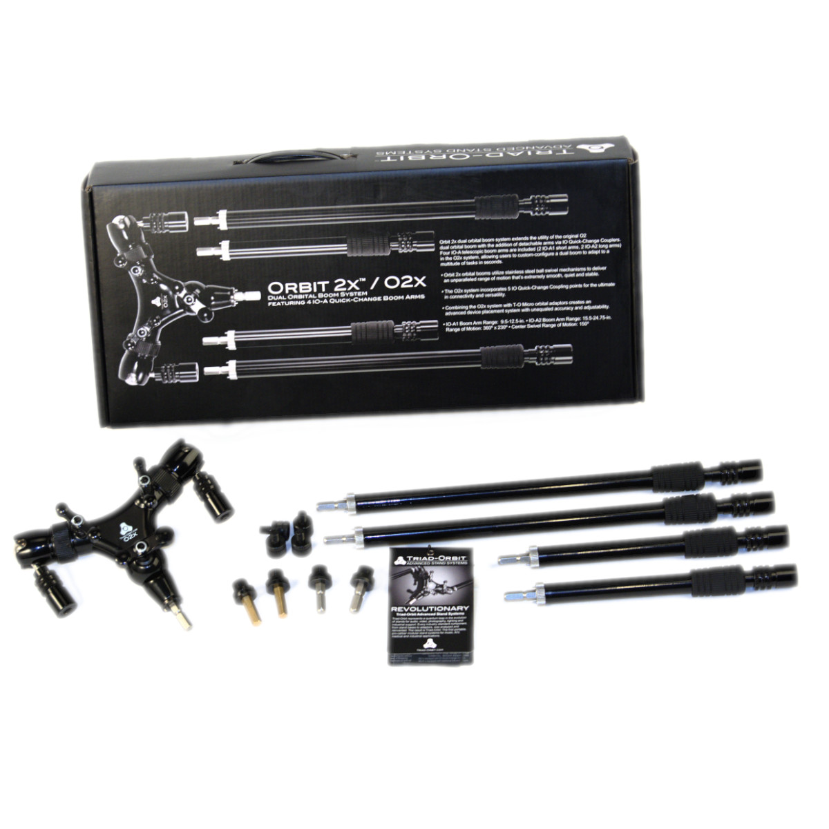 O2x – Dual Arm Orbital Boom with Interchangeable Arms