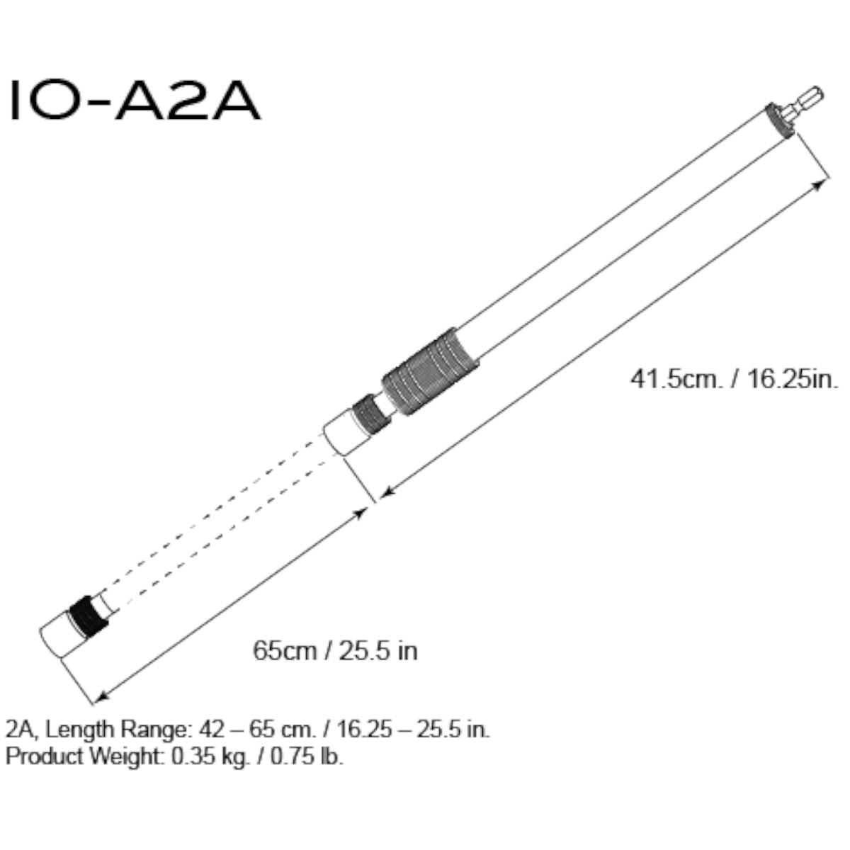 IO-A2A – IO-Equipped Long Telescopic Arm, Aluminum